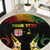 Personalised Malampa Fiji Day Round Carpet Polynesian Tattoo and Plumeria Reggae Color