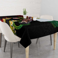 Personalised Malampa Fiji Day Tablecloth Polynesian Tattoo and Plumeria Reggae Color
