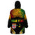 Personalised Malampa Fiji Day Wearable Blanket Hoodie Polynesian Tattoo and Plumeria Reggae Color