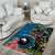 Fiji and Australia Kangaroos Area Rug Indigenous Aboriginal and Fijian Masi Tribal Tattoo