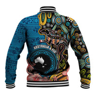 Fiji and Australia Kangaroos Baseball Jacket Indigenous Aboriginal and Fijian Masi Tribal Tattoo