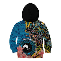 Fiji and Australia Kangaroos Kid Hoodie Indigenous Aboriginal and Fijian Masi Tribal Tattoo
