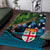 Fiji and New Zealand Tui Bird Area Rug Koru Fern Leafs and Palm Tree With Plumeria