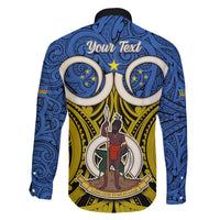 Personalised Vanuatu Tafea Province Family Matching Long Sleeve Bodycon Dress and Hawaiian Shirt Pig Tusk Mix Maori Pattern and Namele Leaf LT03 - Polynesian Pride