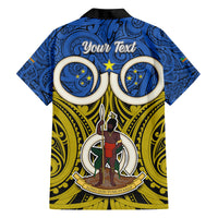 Personalised Vanuatu Tafea Province Family Matching Off Shoulder Long Sleeve Dress and Hawaiian Shirt Pig Tusk Mix Maori Pattern and Namele Leaf LT03 - Polynesian Pride