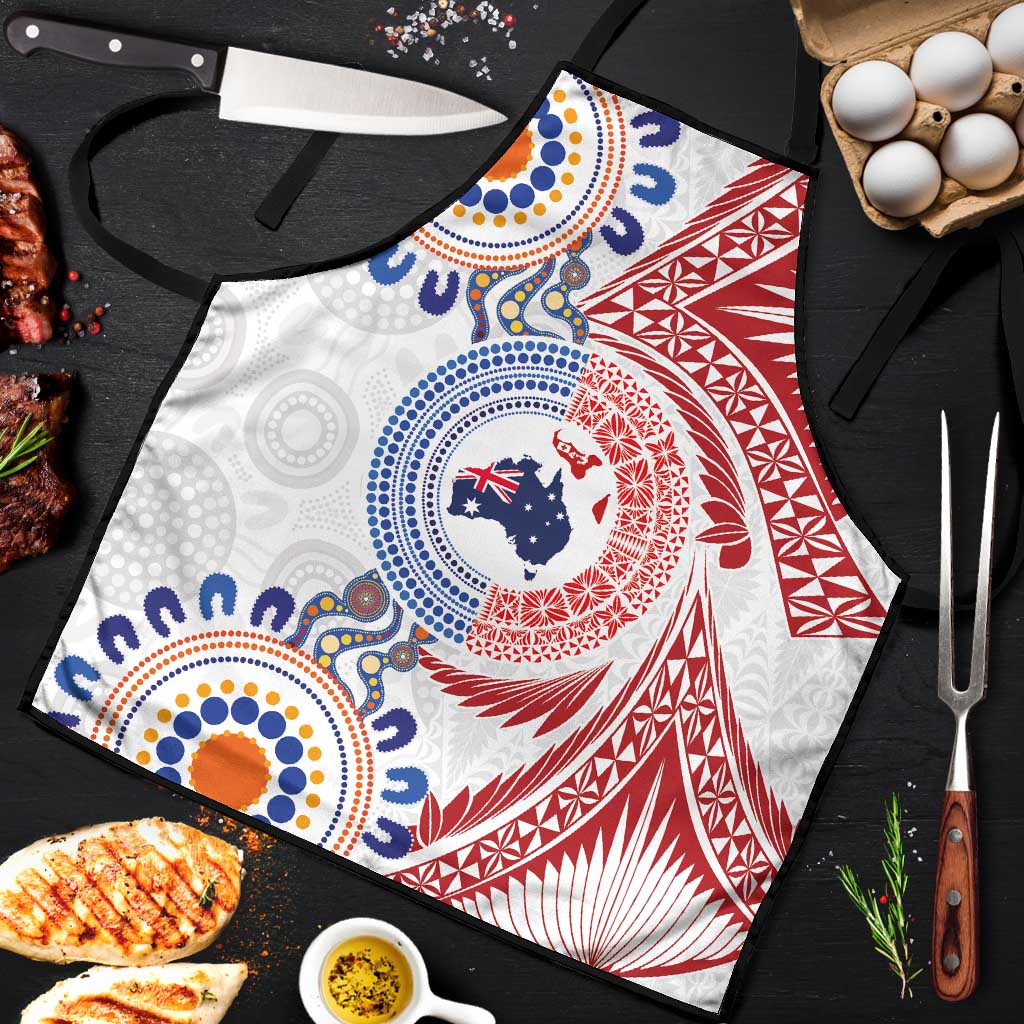 Tongan and Australian Culture Together Apron Ngatu Art Tribal Aboriginal Tattoo Pattern - Polynesian Pride