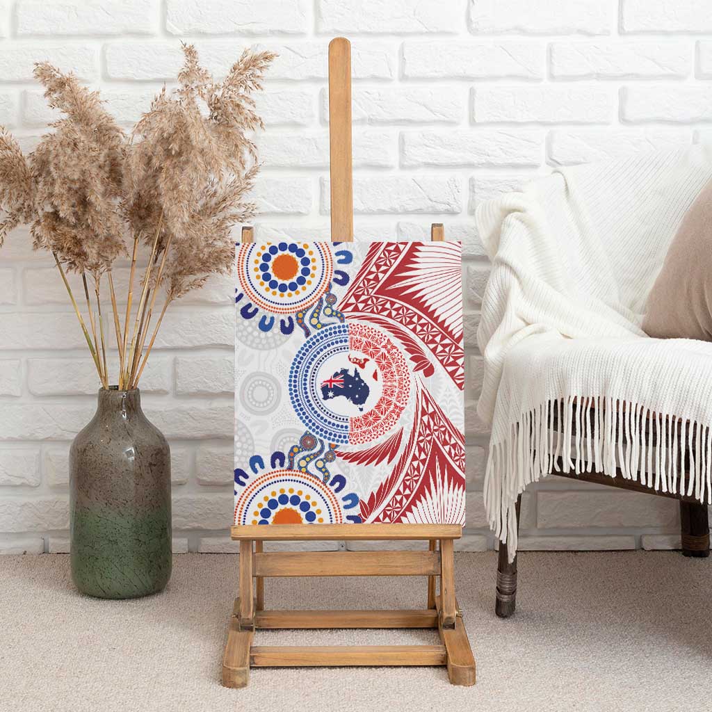 Tongan and Australian Culture Together Canvas Wall Art Ngatu Art Tribal Aboriginal Tattoo Pattern LT03 - Polynesian Pride
