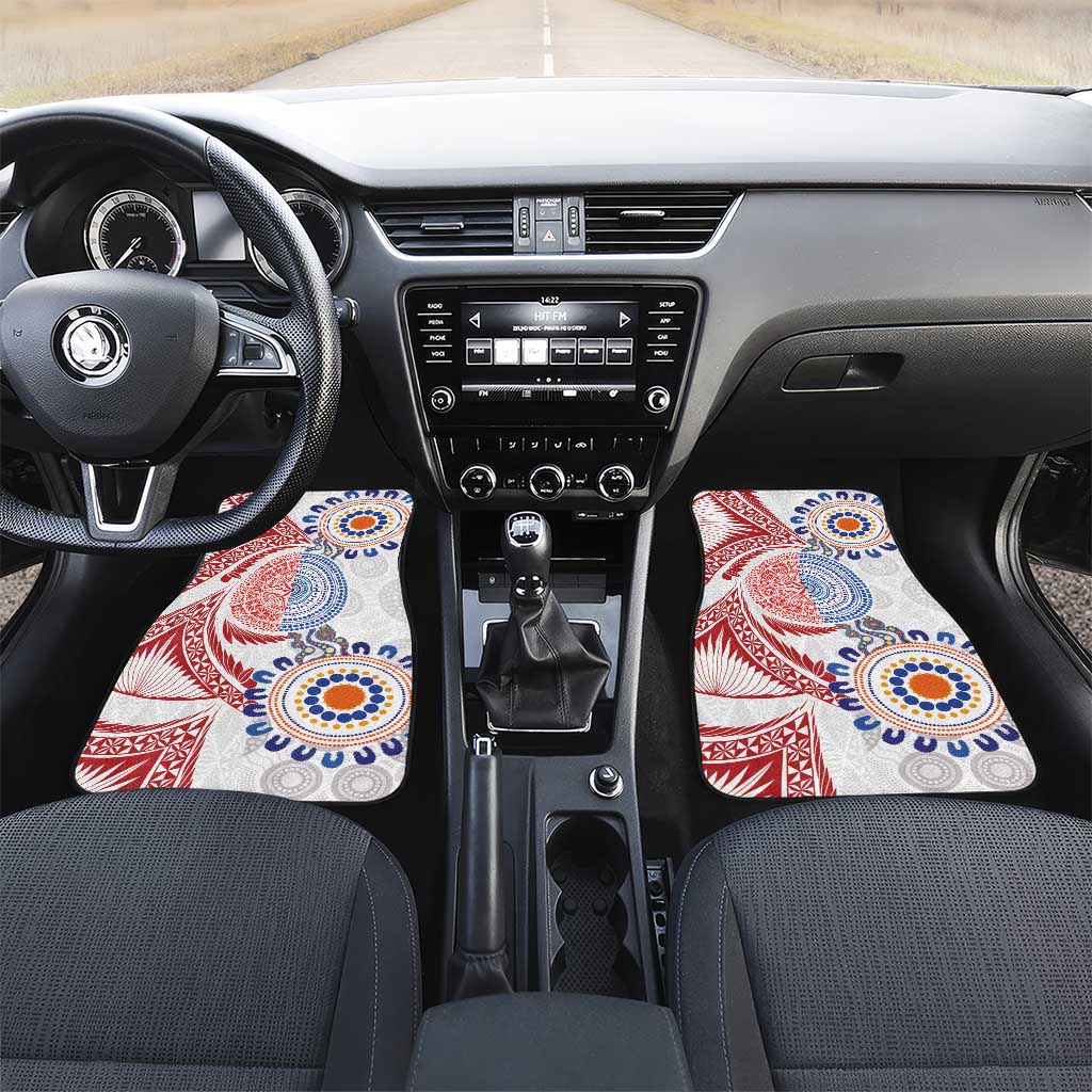 Tongan and Australian Culture Together Car Mats Ngatu Art Tribal Aboriginal Tattoo Pattern - Polynesian Pride