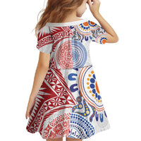 Tongan and Australian Culture Together Family Matching Tank Maxi Dress and Hawaiian Shirt Ngatu Art Tribal Aboriginal Tattoo Pattern - Polynesian Pride