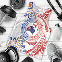 Tongan and Australian Culture Together Men Tank Top Ngatu Art Tribal Aboriginal Tattoo Pattern - Polynesian Pride