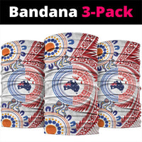 Tongan and Australian Culture Together Neck Gaiter Ngatu Art Tribal Aboriginal Tattoo Pattern LT03 package One Size: 25*50cm White - Polynesian Pride