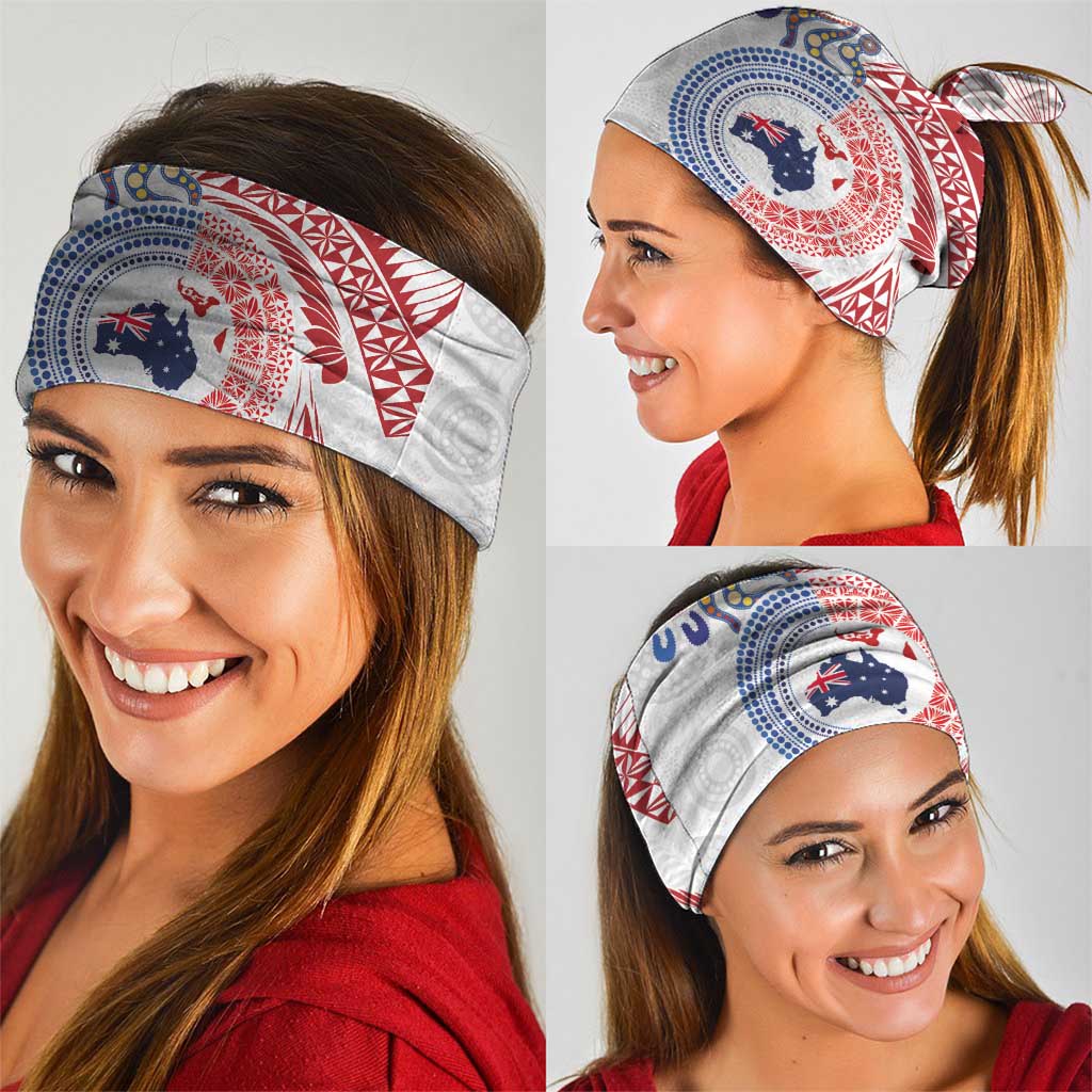 Tongan and Australian Culture Together Neck Gaiter Ngatu Art Tribal Aboriginal Tattoo Pattern LT03 - Polynesian Pride