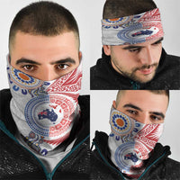 Tongan and Australian Culture Together Neck Gaiter Ngatu Art Tribal Aboriginal Tattoo Pattern LT03 - Polynesian Pride