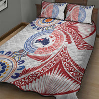 Tongan and Australian Culture Together Quilt Bed Set Ngatu Art Tribal Aboriginal Tattoo Pattern LT03 - Polynesian Pride