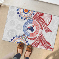 Tongan and Australian Culture Together Rubber Doormat Ngatu Art Tribal Aboriginal Tattoo Pattern - Polynesian Pride
