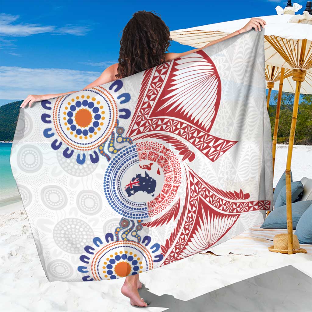 Tongan and Australian Culture Together Sarong Ngatu Art Tribal Aboriginal Tattoo Pattern - Polynesian Pride