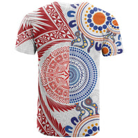Tongan and Australian Culture Together T Shirt Ngatu Art Tribal Aboriginal Tattoo Pattern - Polynesian Pride