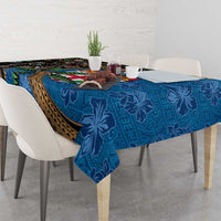 Fijian and Australian Culture Together Tablecloth Aboriginal Art and Tapa Motifs with Kangaroo and Palm Tree LT03 - Polynesian Pride