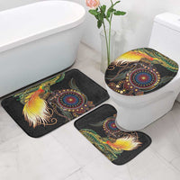 Papua New Guinea and Australia Together Bathroom Set Bird of Paradise and Kangaroo Melanesian Aboriginal Motifs - Polynesian Pride