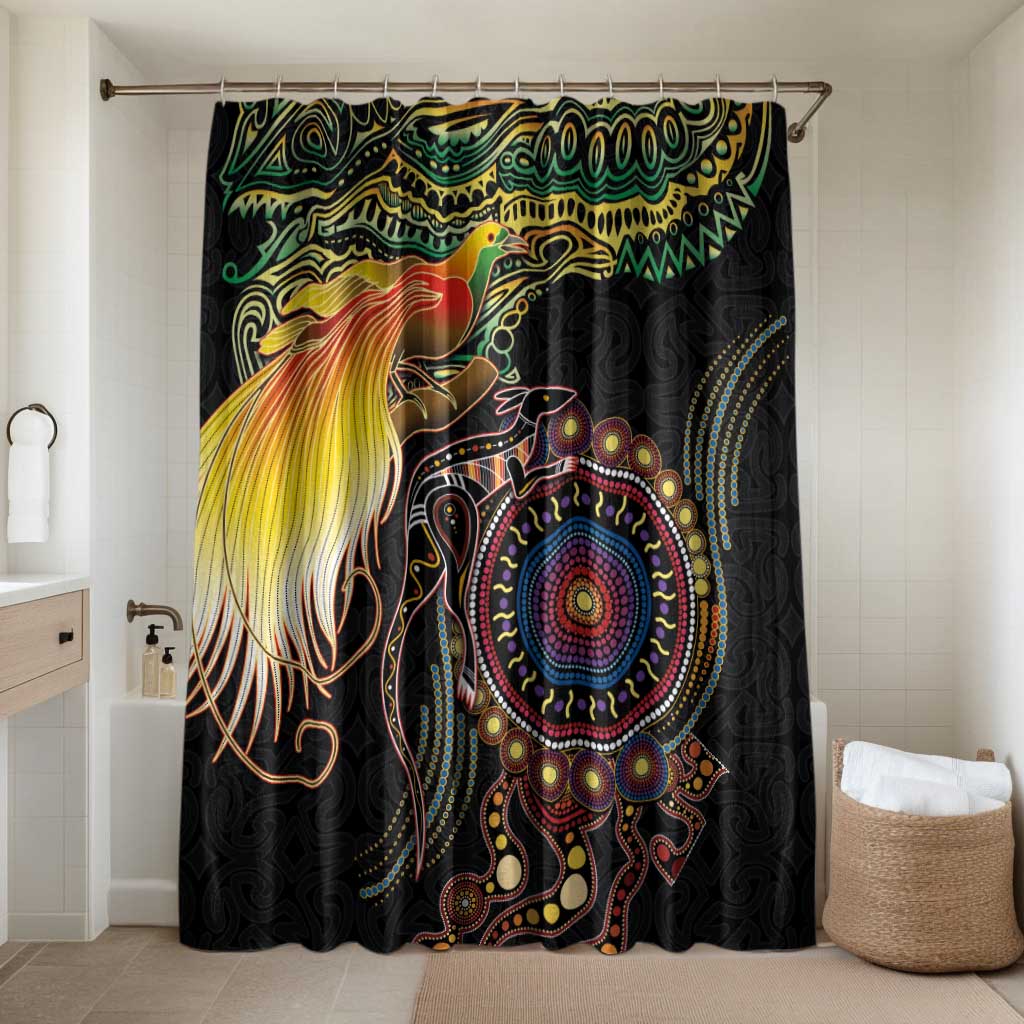 Papua New Guinea and Australia Together Bathroom Set Bird of Paradise and Kangaroo Melanesian Aboriginal Motifs - Polynesian Pride