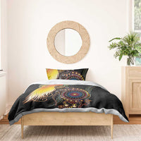 Papua New Guinea and Australia Together Bedding Set Bird of Paradise and Kangaroo Melanesian Aboriginal Motifs LT03 - Polynesian Pride