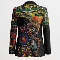 Papua New Guinea and Australia Together Blazer Bird of Paradise and Kangaroo Melanesian Aboriginal Motifs LT03 - Polynesian Pride
