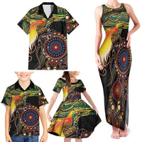 Papua New Guinea and Australia Together Family Matching Tank Maxi Dress and Hawaiian Shirt Bird of Paradise and Kangaroo Melanesian Aboriginal Motifs LT03 - Polynesian Pride