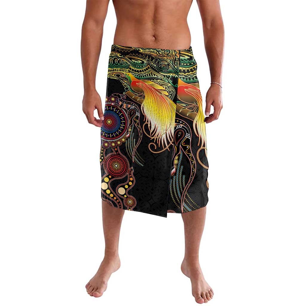 Papua New Guinea and Australia Together Lavalava Bird of Paradise and Kangaroo Melanesian Aboriginal Motifs - Polynesian Pride