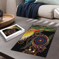 Papua New Guinea and Australia Together Puzzle Bird of Paradise and Kangaroo Melanesian Aboriginal Motifs LT03 - Polynesian Pride