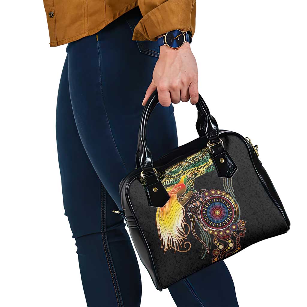 Papua New Guinea and Australia Together Shoulder Handbag Bird of Paradise and Kangaroo Melanesian Aboriginal Motifs - Polynesian Pride