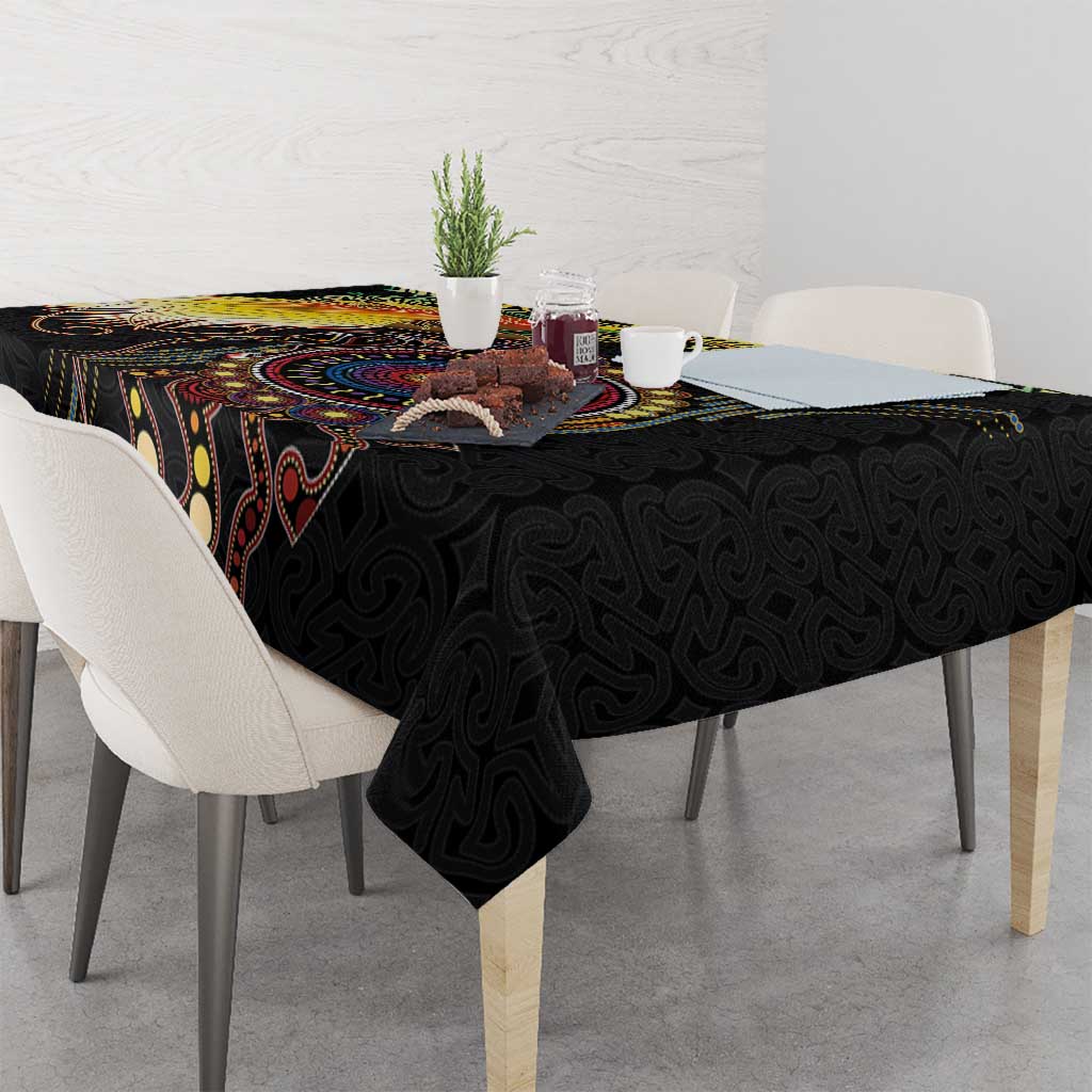 Papua New Guinea and Australia Together Tablecloth Bird of Paradise and Kangaroo Melanesian Aboriginal Motifs LT03 - Polynesian Pride