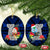 Guam Christmas Ceramic Ornament Santa Gift Latte Stone and Sea Turle Mix Hibiscus Chamorro Blue Style LT03