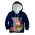 Custom Guam Christmas Kid Hoodie Santa Gift Latte Stone and Sea Turle Mix Hibiscus Chamorro Blue Style LT03