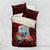 Custom Guam Christmas Bedding Set Santa Gift Latte Stone and Sea Turle Mix Hibiscus Chamorro Red Style LT03