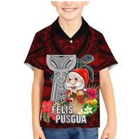 Custom Guam Christmas Family Matching Mermaid Dress and Hawaiian Shirt Santa Gift Latte Stone and Sea Turle Mix Hibiscus Chamorro Red Style LT03