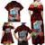 Custom Guam Christmas Family Matching Off Shoulder Maxi Dress and Hawaiian Shirt Santa Gift Latte Stone and Sea Turle Mix Hibiscus Chamorro Red Style LT03