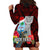 Custom Guam Christmas Hoodie Dress Santa Gift Latte Stone and Sea Turle Mix Hibiscus Chamorro Red Style LT03