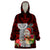 Custom Guam Christmas Wearable Blanket Hoodie Santa Gift Latte Stone and Sea Turle Mix Hibiscus Chamorro Red Style LT03