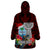 Custom Guam Christmas Wearable Blanket Hoodie Santa Gift Latte Stone and Sea Turle Mix Hibiscus Chamorro Red Style LT03