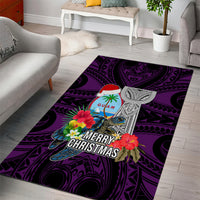 Guam Christmas Area Rug Santa Gift Latte Stone and Sea Turle Mix Hibiscus Chamorro Pink Style LT03