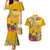 Niue Waitangi Couples Matching Mermaid Dress and Hawaiian Shirt Tropical Flower Tapa Pattern LT03 Yellow - Polynesian Pride