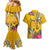 Niue Waitangi Couples Matching Mermaid Dress and Hawaiian Shirt Tropical Flower Tapa Pattern LT03 - Polynesian Pride