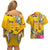 Niue Waitangi Couples Matching Off Shoulder Short Dress and Hawaiian Shirt Tropical Flower Tapa Pattern LT03 - Polynesian Pride