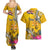 Niue Waitangi Couples Matching Summer Maxi Dress and Hawaiian Shirt Tropical Flower Tapa Pattern LT03 - Polynesian Pride