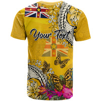 Niue Waitangi T Shirt Tropical Flower Tapa Pattern LT03 - Polynesian Pride