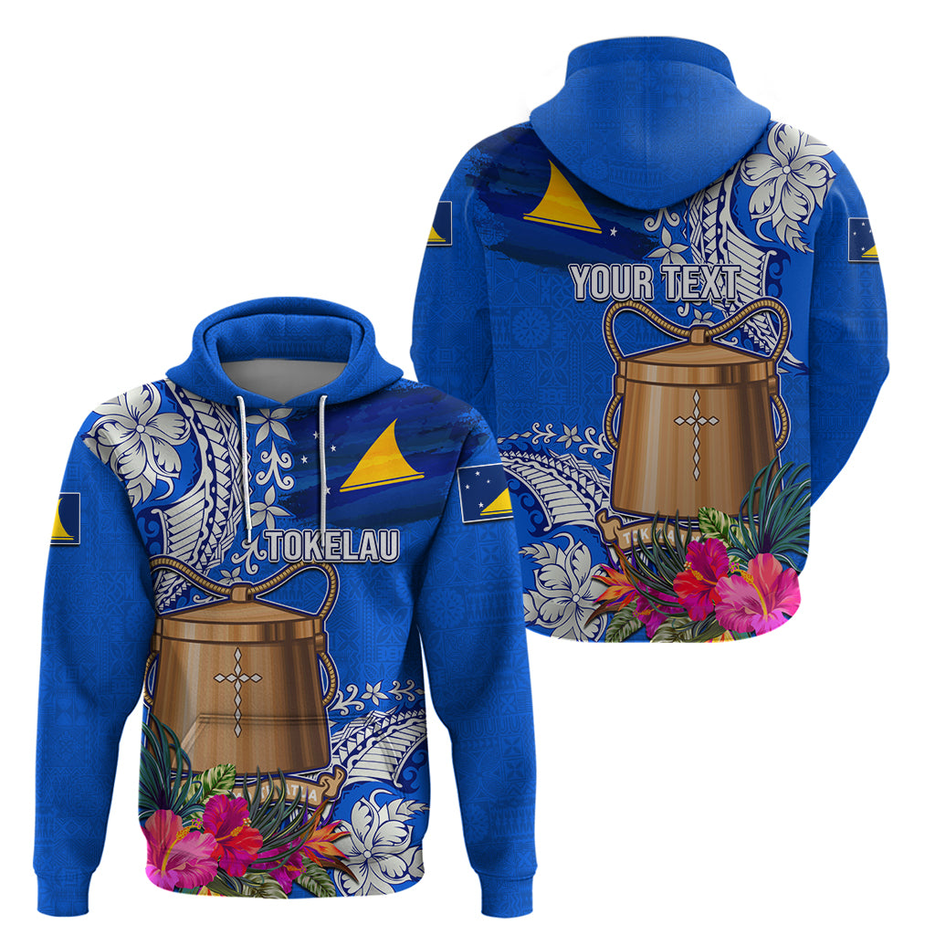 Tokelau Waitangi Hoodie Tropical Flower Tapa Pattern LT03 - Polynesian Pride