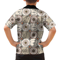 Tukenny Pattern Fijian War Clubs Family Matching Off Shoulder Maxi Dress and Hawaiian Shirt LT03 - Polynesian Pride