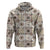 Tukenny Pattern Fijian War Clubs Hoodie LT03 Zip Hoodie Beige - Polynesian Pride