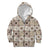 Tukenny Pattern Fijian War Clubs Kid Hoodie LT03 Zip Hoodie Beige - Polynesian Pride