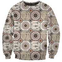 Tukenny Pattern Fijian War Clubs Sweatshirt LT03 Unisex Beige - Polynesian Pride